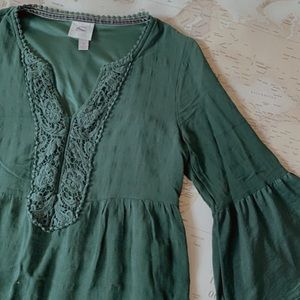 emerald green boho dress
